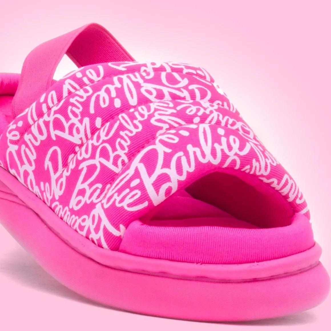 Barbie Kids Pink Open Toe Mule Slipper