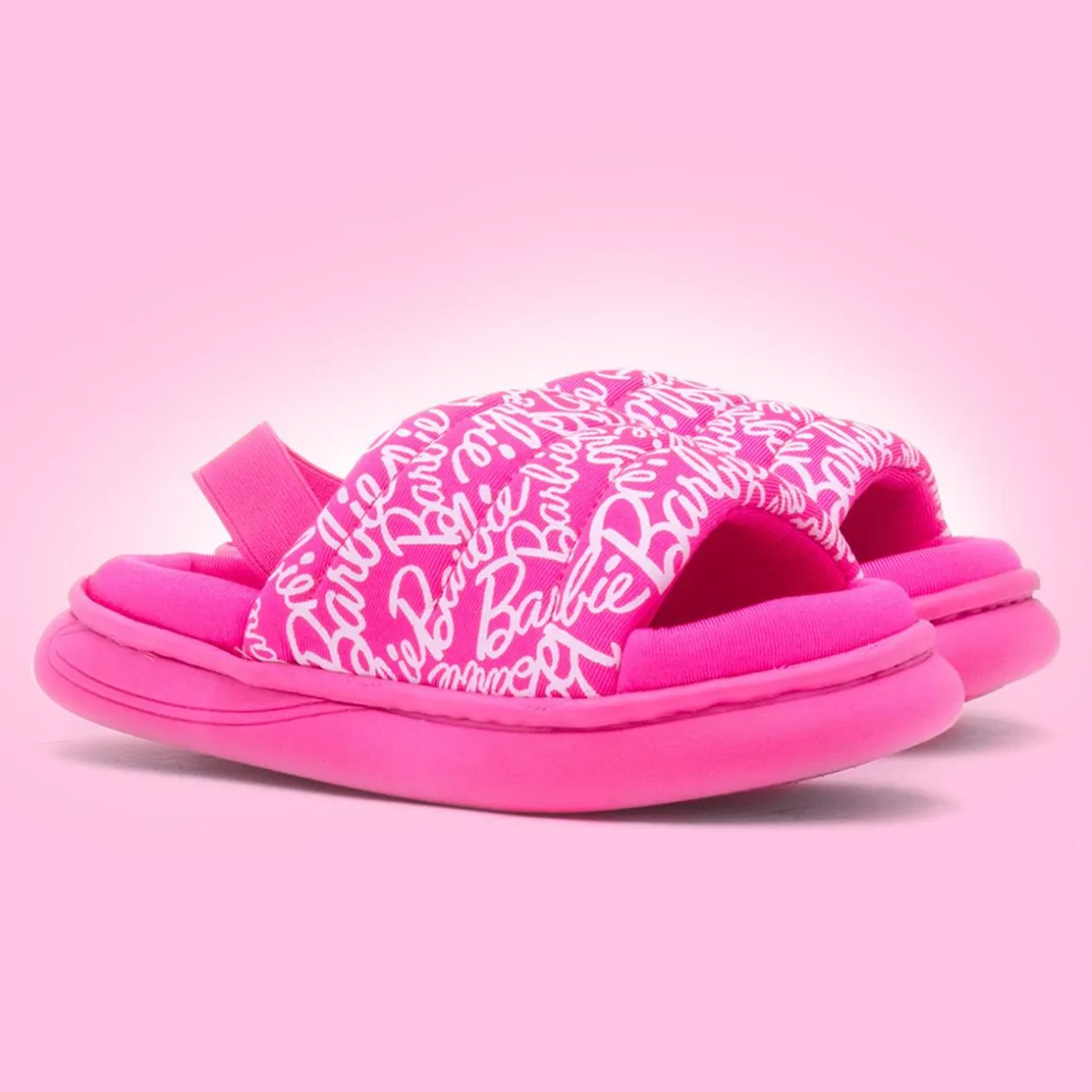 Barbie Kids Pink Open Toe Mule Slipper