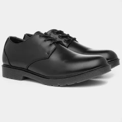 Beckett Bertie Mens Black Plain Lace Up Shoe