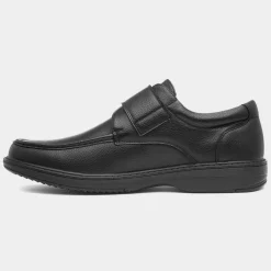Beckett Emile Mens Black Easy Fasten Shoe
