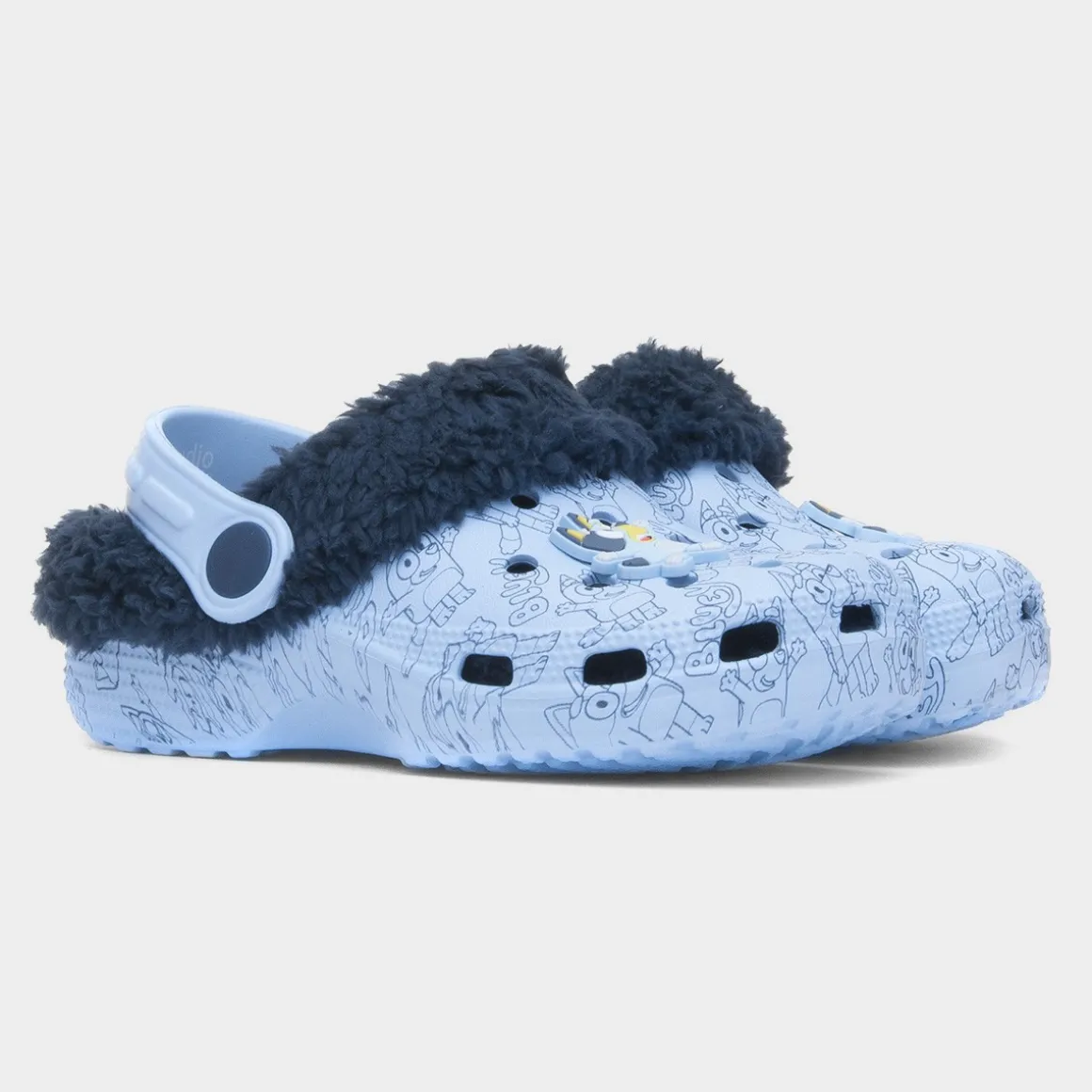 Bluey Borg Kids Blue Warm Lined EVA Clog