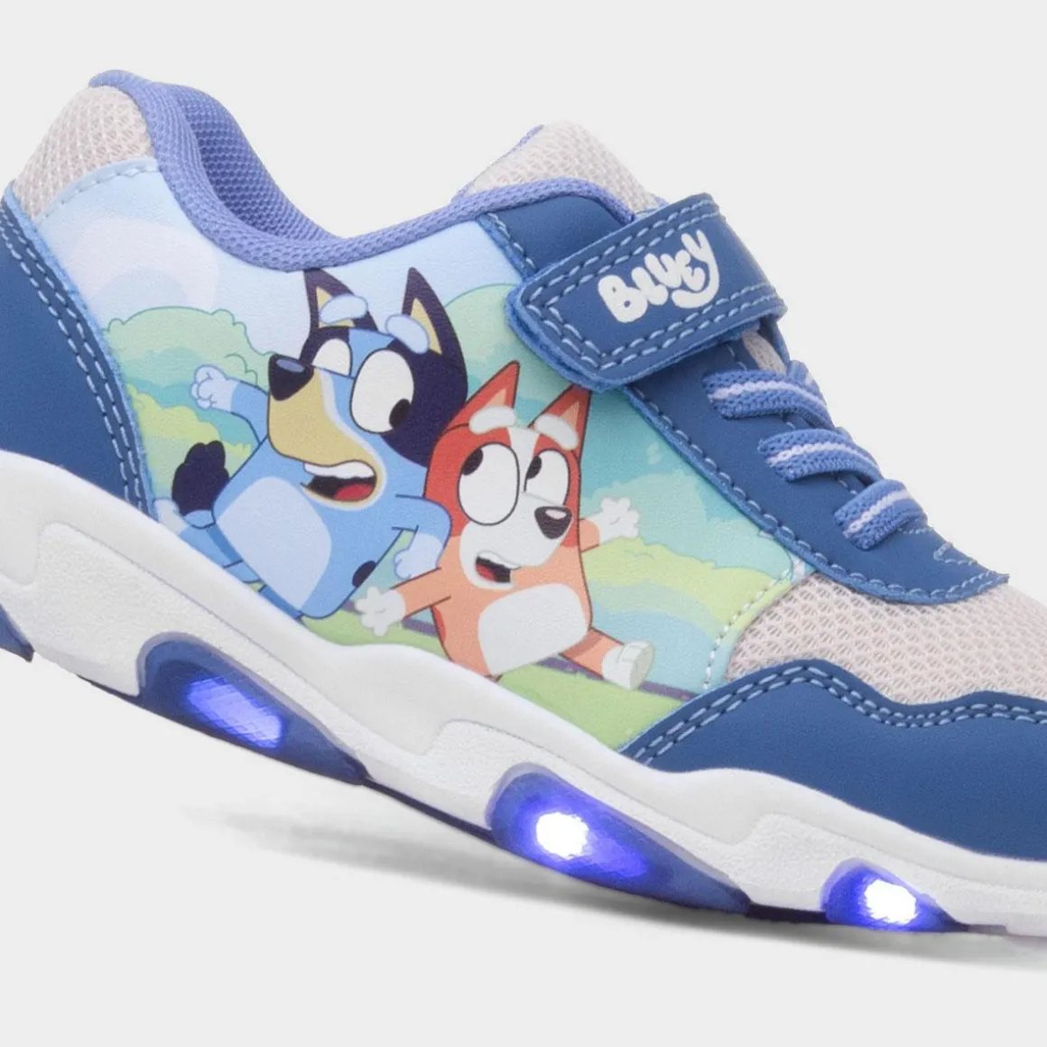 Bluey Kids Blue Easy Fasten Light Up Trainers