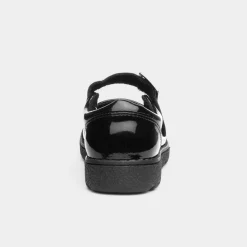 Buckle My Shoe Avon Girls Black Easy Fasten Shoe