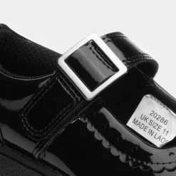 Buckle My Shoe Avon Girls Black Easy Fasten Shoe