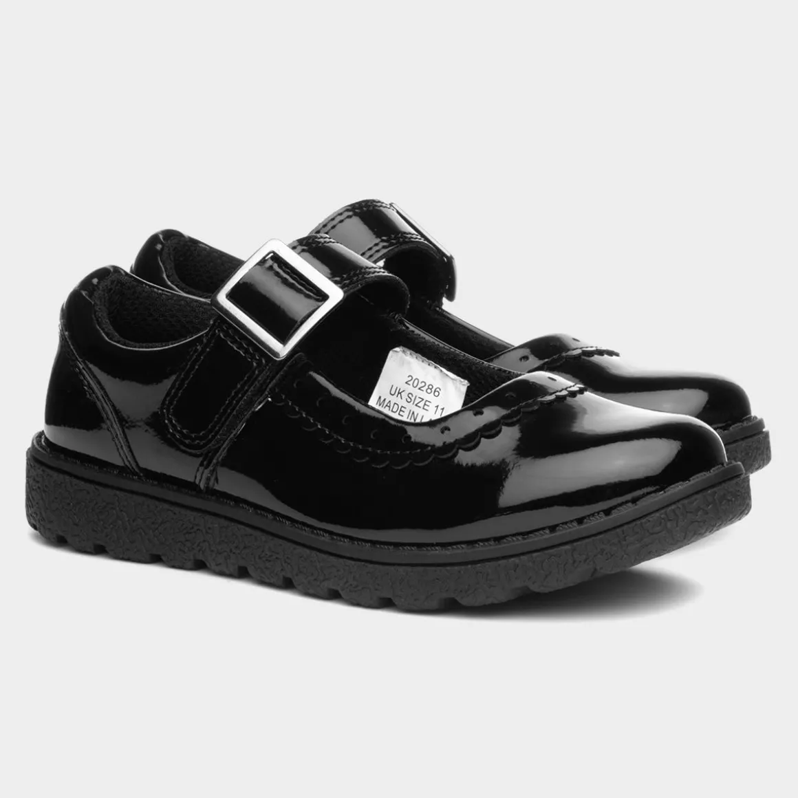 Buckle My Shoe Avon Girls Black Easy Fasten Shoe