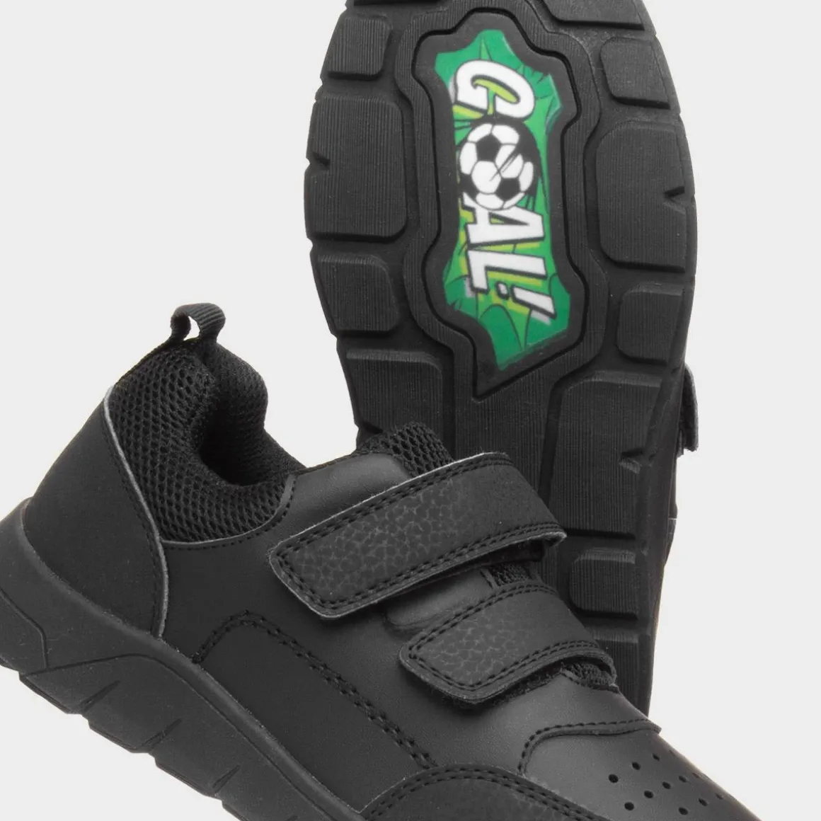 Buckle My Shoe Boys Black Easy Fasten Shoe