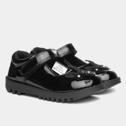 Buckle My Shoe Castle Girls Black Unicorn Shoe