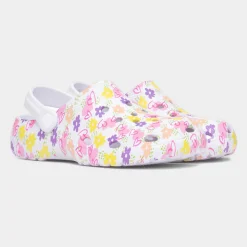 Cannock Girls White Flower Print EVA Clog