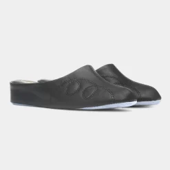 Cincasa Mahon Womens Black Mule Leather Slipper