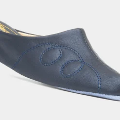 Cincasa Mahon Womens Navy Mule Leather Slipper