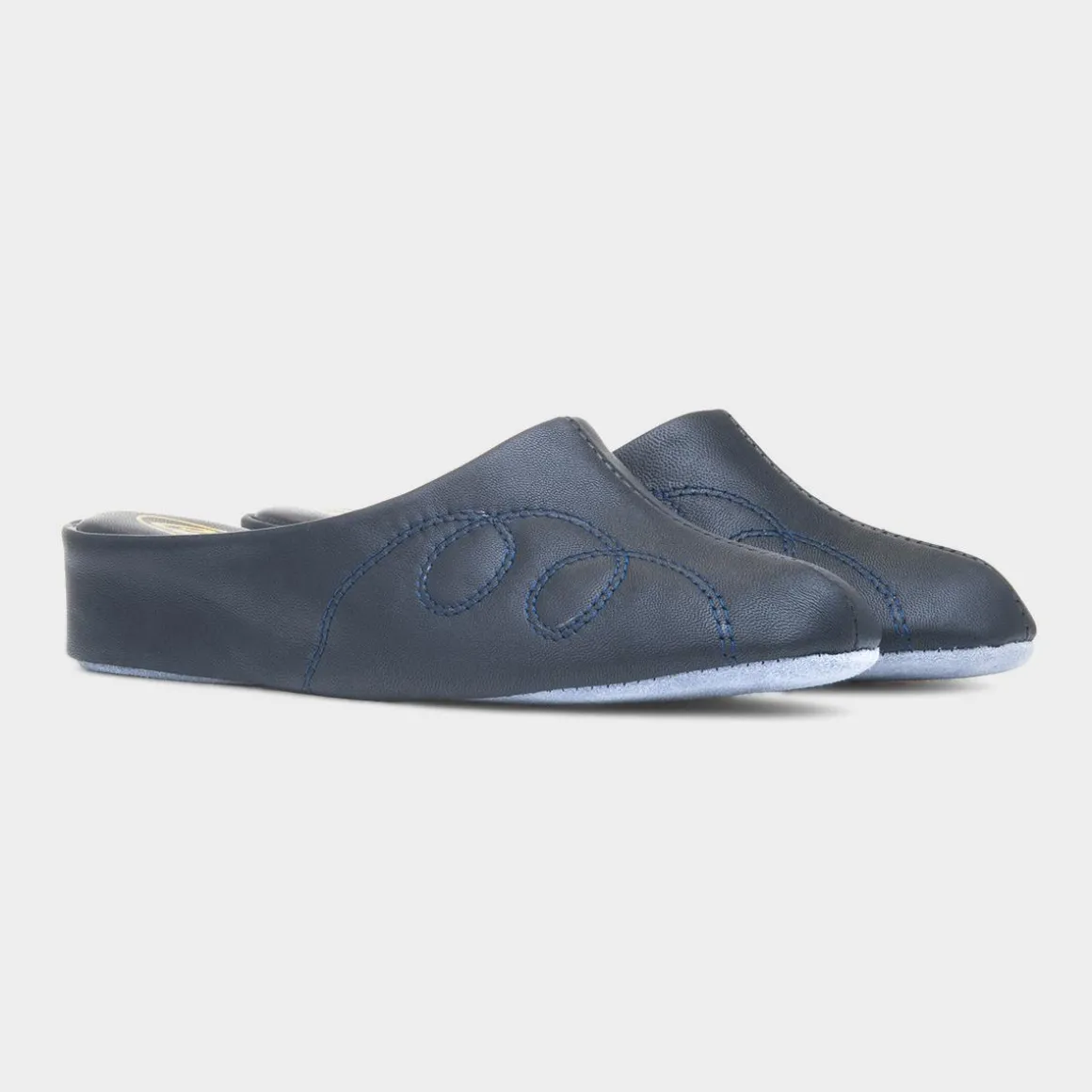 Cincasa Mahon Womens Navy Mule Leather Slipper