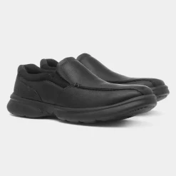 Clarks Bradley Step Back Mens Black Leather Shoe