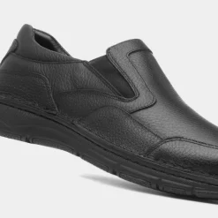 Comfy Steps Abe Mens Black Slip On Leather Shoe