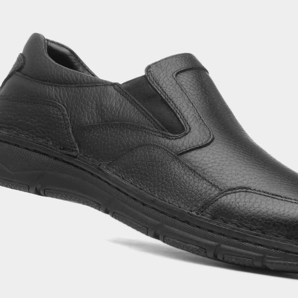 Comfy Steps Abe Mens Black Slip On Leather Shoe