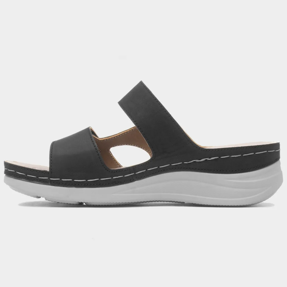 Comfy Steps Andorra Womens Black Mule Sandal