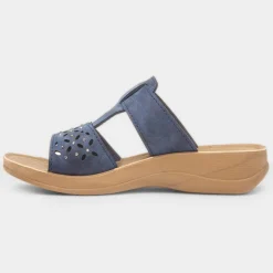 Comfy Steps Fethiye Womens Navy Mule Sandal