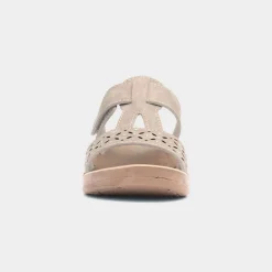 Comfy Steps Fethiye Womens Beige Mule Sandal