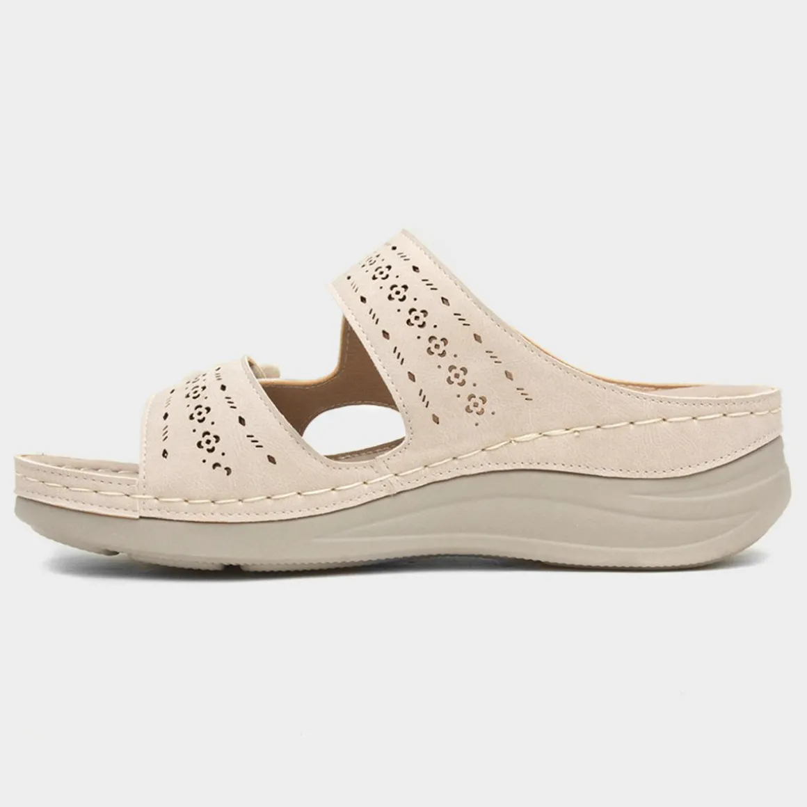 Comfy Steps Madeira Womens Beige Mule Sandal