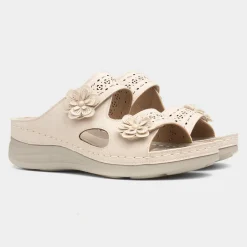 Comfy Steps Madeira Womens Beige Mule Sandal