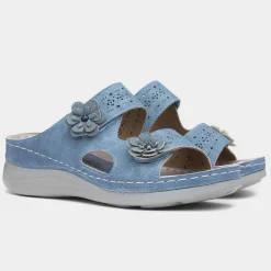 Comfy Steps Madeira Womens Blue Sandal