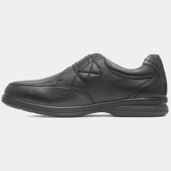 Comfy Steps Malcolm Mens Black Leather Shoe