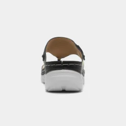 Comfy Steps Malta Womens Black Toe Post Sandal