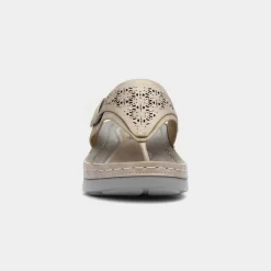 Comfy Steps Malta Womens Beige Toe Post Sandal