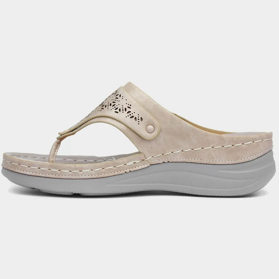 Comfy Steps Malta Womens Beige Toe Post Sandal