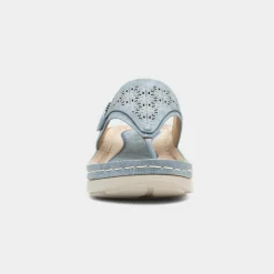 Comfy Steps Malta Womens Blue Toe Post Sandal