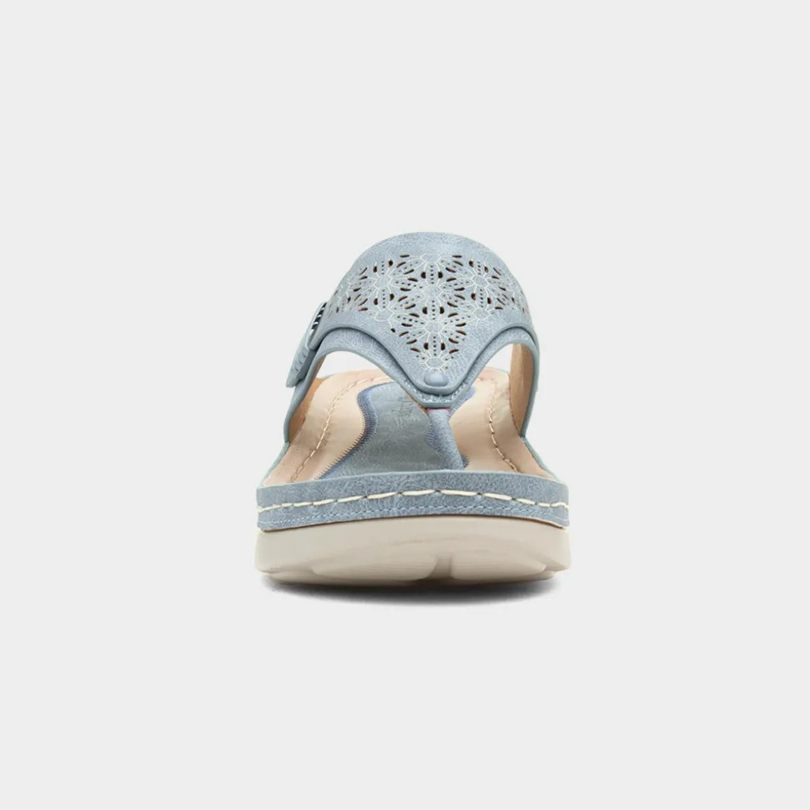 Comfy Steps Malta Womens Blue Toe Post Sandal