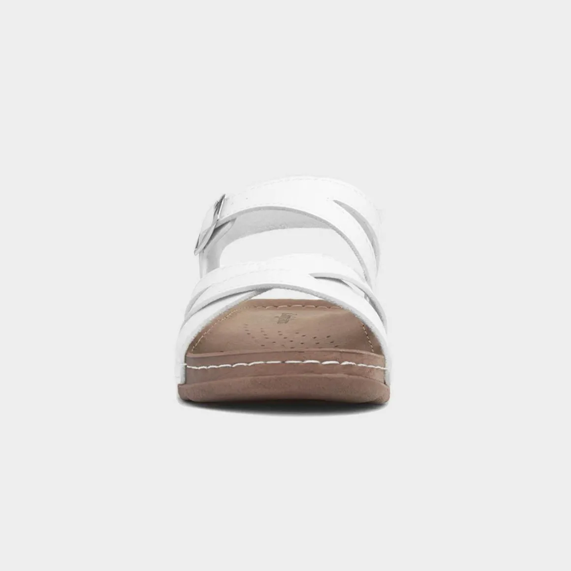 Comfy Steps Marmaris Womens White Buckle Sandal