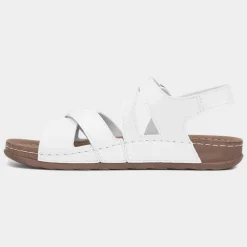 Comfy Steps Marmaris Womens White Buckle Sandal
