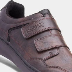 Comfy Steps Richard Mens Brown Easy Fasten Shoe