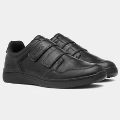 Comfy Steps Richard Mens Black Easy Fasten Shoe