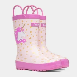 Cotswold Puddle Girls Pink Unicorn Print Welly