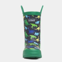 Cotswold Sprinkle Boys Green Dinosaur Print Welly