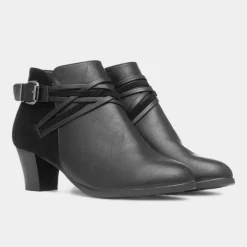 Cushion Walk Andrea Womens Black Heeled Boot