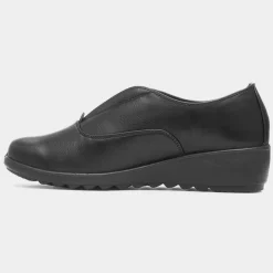 Cushion Walk Bianca Womens Black Casual Wedge Shoe