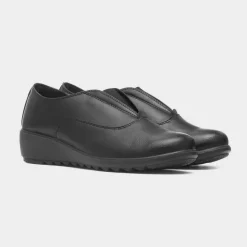 Cushion Walk Bianca Womens Black Casual Wedge Shoe