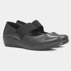 Cushion Walk Cairo Womens Black Wedge Shoe