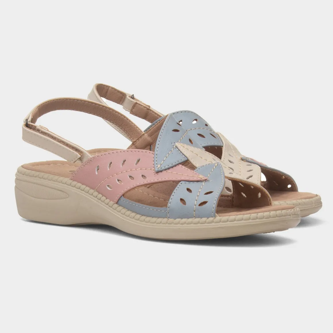 Cushion Walk Charlie Womens Multi Wedge Sandal