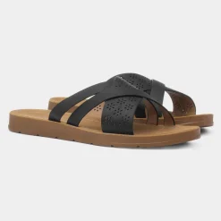 Cushion Walk Charlotte Womens Black Mule Sandal