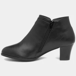 Cushion Walk Ivy Women Black Heeled Ankle Boot