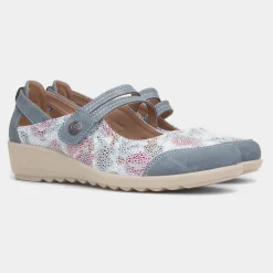Cushion Walk Jane Womens Blue Wedge Shoe