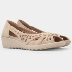 Cushion Walk Kate Womens Beige Open Toe Shoe