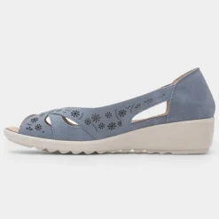 Cushion Walk Kate Womens Blue Open Toe Shoe