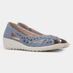 Cushion Walk Kate Womens Blue Open Toe Shoe