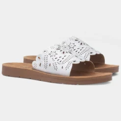 Cushion Walk Khloe Womens White Mule Sandal