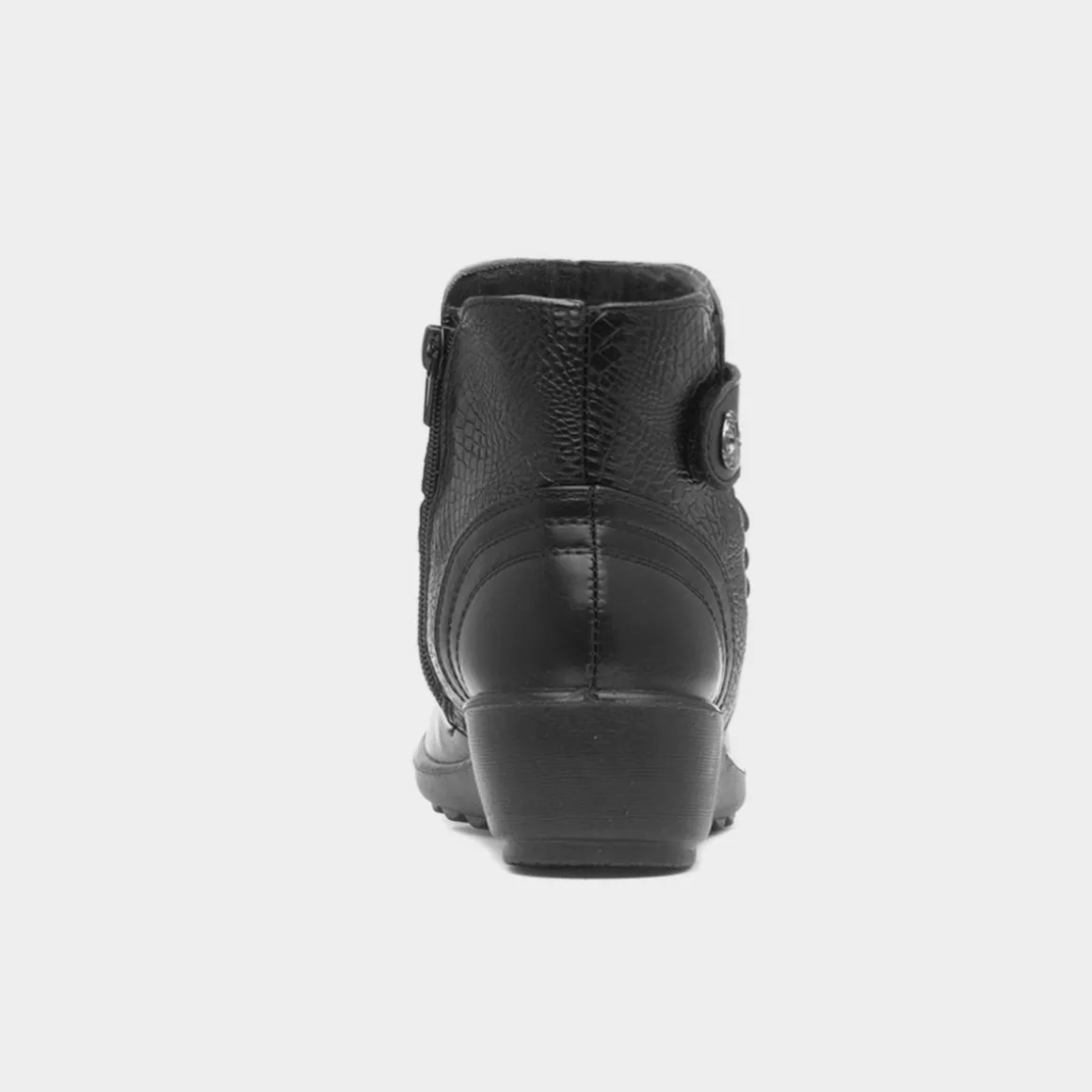 Cushion Walk Lima Womens Black Wedge Ankle Boot