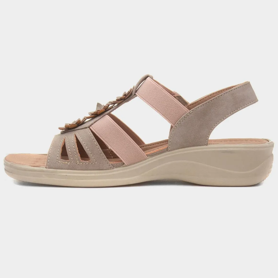 Cushion Walk Madison Womens Beige Wedge Sandal